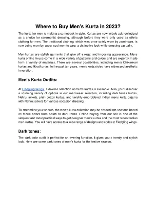 where to buy men s kurta in 2023