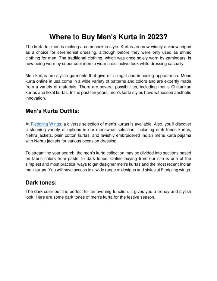 where to buy men s kurta in 2023