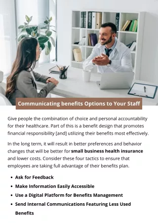 Communicating benefits Options to Your Staff