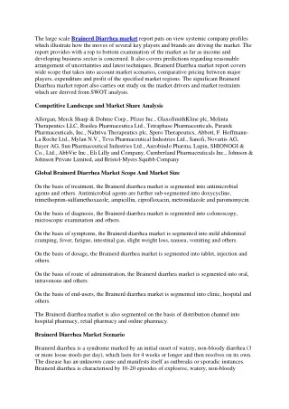 the large scale brainerd diarrhea market report