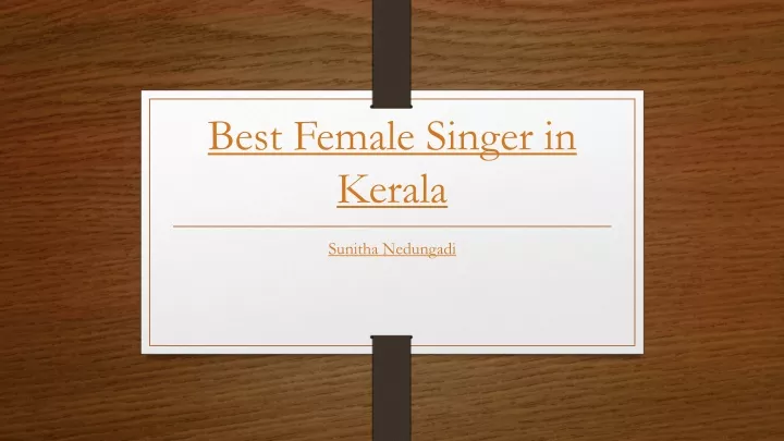 best female singer in kerala