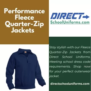 Performance Fleece Quarter-Zip Jackets at Direct School Uniforms