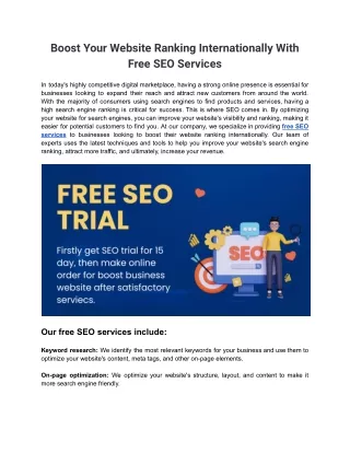 boost your website ranking internationally with