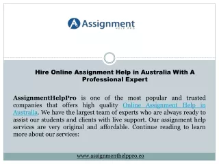 Hire Online Assignment Help in Australia With A Professional Expert