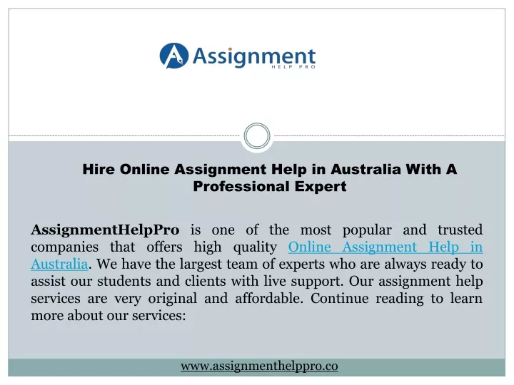 hire online assignment help in australia with