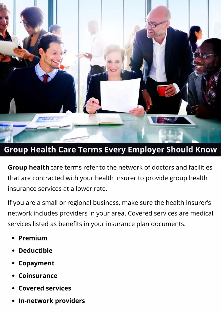 group health care terms every employer should know