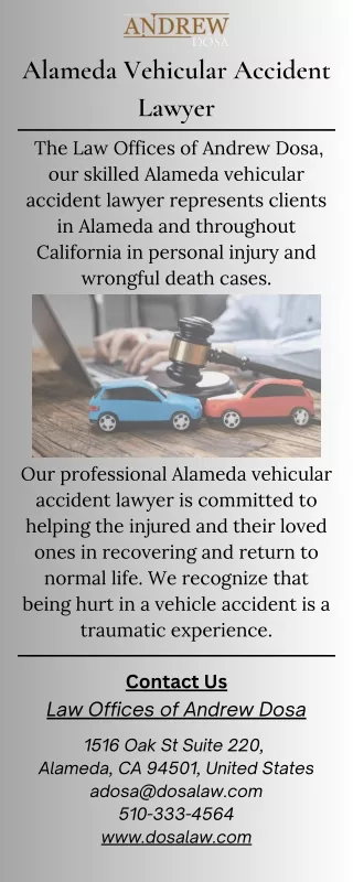 Alameda Vehicular Accident Lawyer | Alameda, California