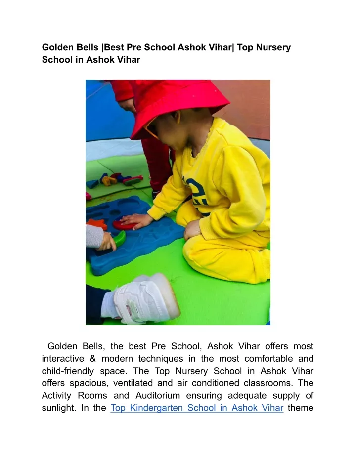 golden bells best pre school ashok vihar