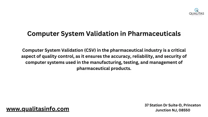 computer system validation in pharmaceuticals