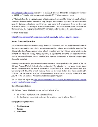 lfp cathode powder market was valued