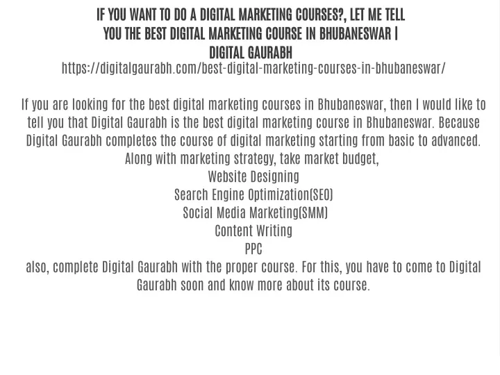 if you want to do a digital marketing courses