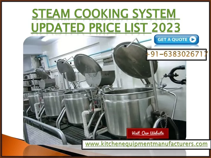 steam cooking system updated price list 2023