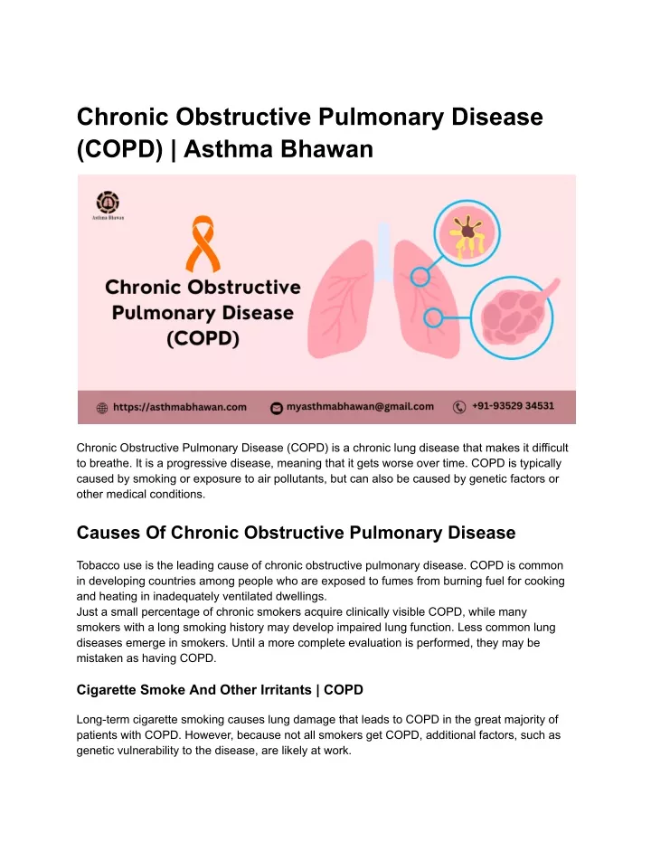 chronic obstructive pulmonary disease copd asthma