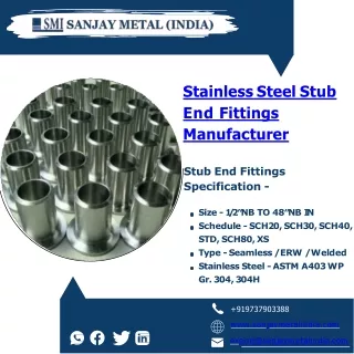 Stainless Steel Stub End Fittings | Stainless Steel Circle | Stainless Steel Pip