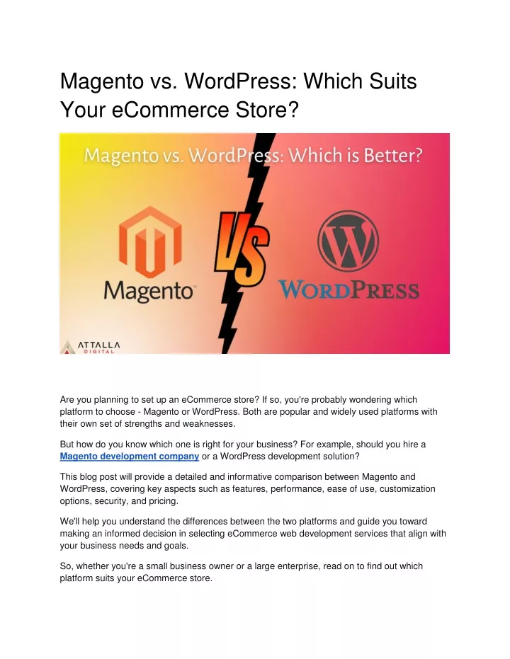 magento vs wordpress which suits your ecommerce