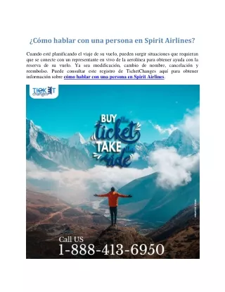 ¿Cómo hablar con una persona en Spirit Airlines?