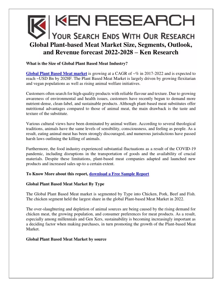 global plant based meat market size segments