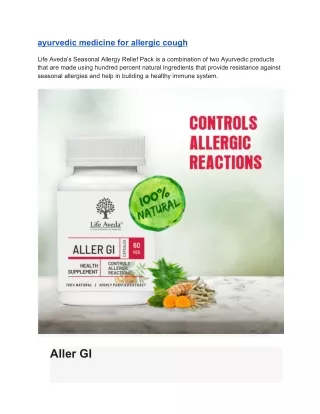 ayurvedic medicine for allergic cough