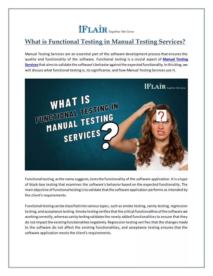 what is functional testing in manual testing