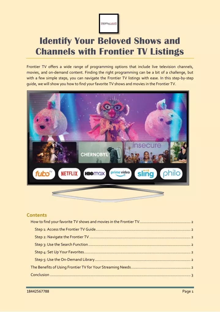 identify your beloved shows and channels with