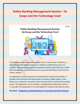 online banking management system its scope