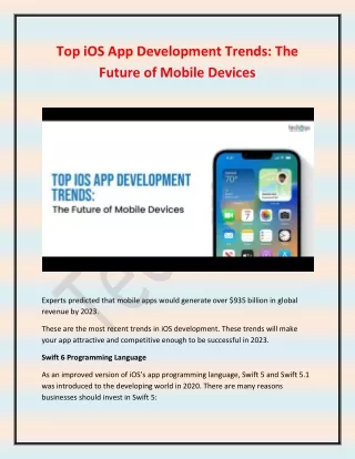 top ios app development trends the future