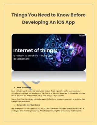 things you need to know before developing