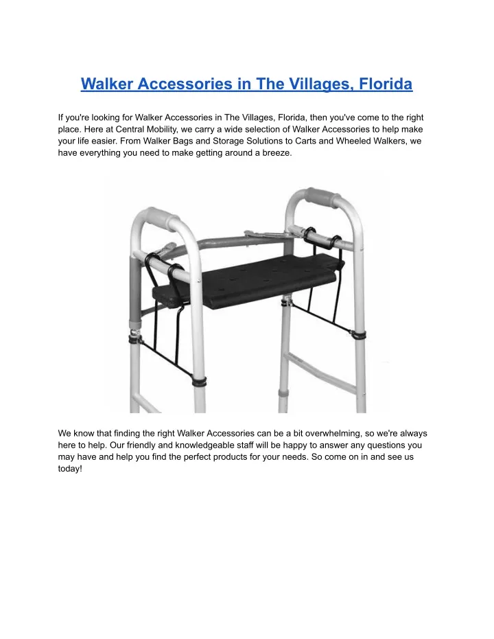 walker accessories in the villages florida