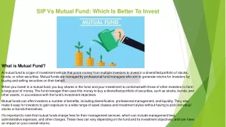 sip vs mutual fund which is better to invest