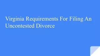 File Uncontested Divorce In Virginia