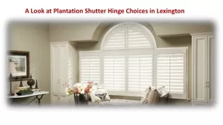 A Look at Plantation Shutter Hinge Choices in Lexington