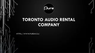 TORONTO AUDIO RENTAL COMPANY