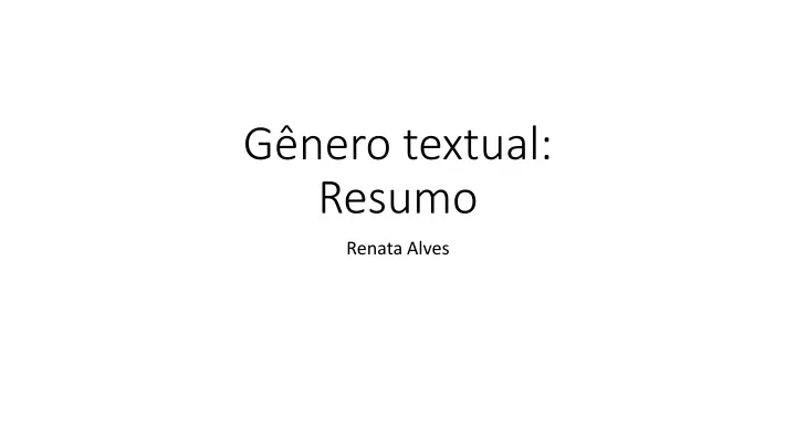 g nero textual resumo