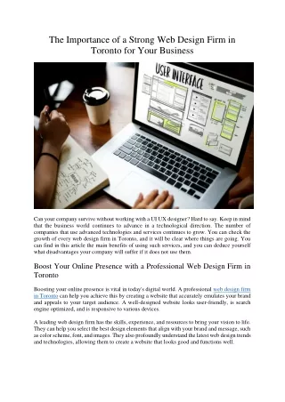 the importance of a strong web design firm