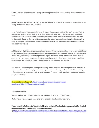 global medical device analytical testing
