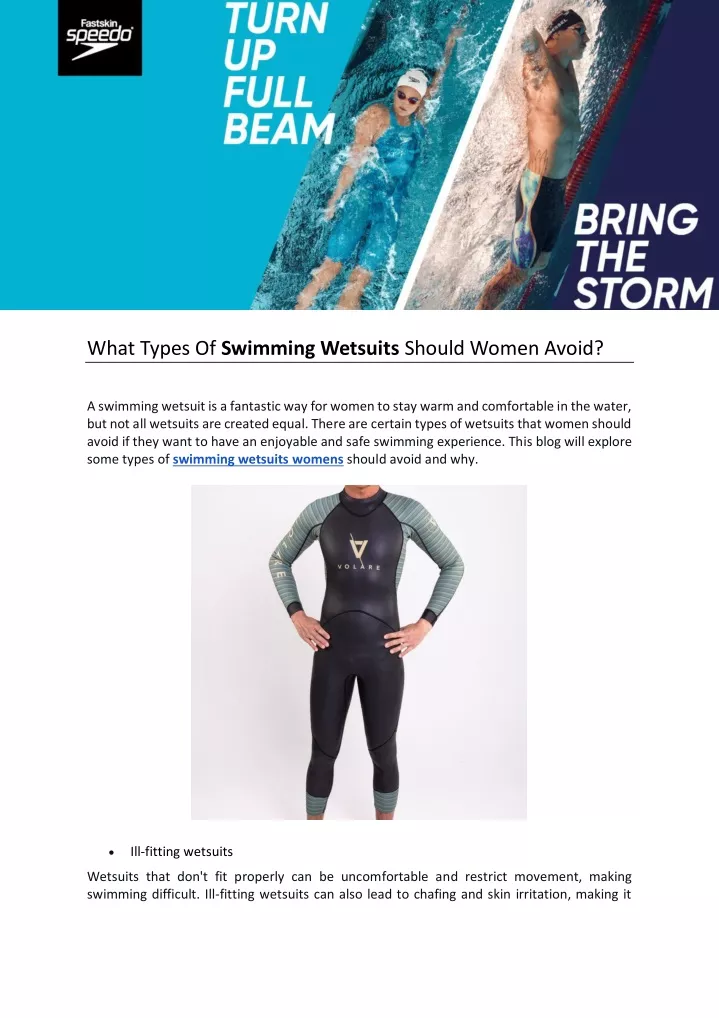 what types of swimming wetsuits should women avoid