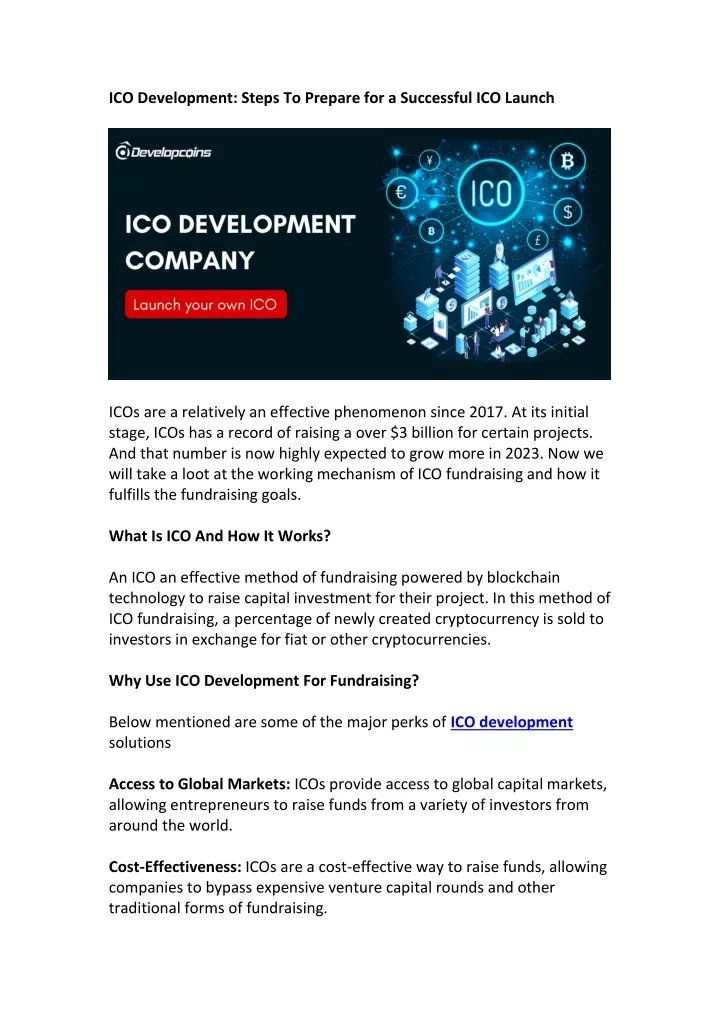 ico development steps to prepare for a successful