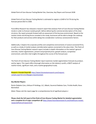 global point of care glucose testing market size