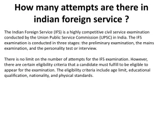 how many attempts are there in indian foreign service