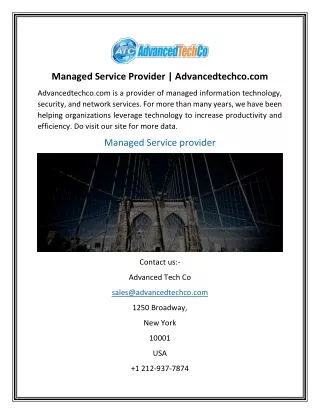 managed service provider advancedtechco com
