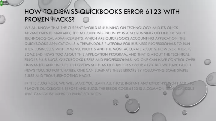 how to dismiss quickbooks error 6123 with proven hacks