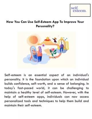 How You Can Use Self-Esteem App To Improve Your Personality