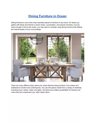 dining furniture in ocean