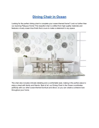dining chair in ocean