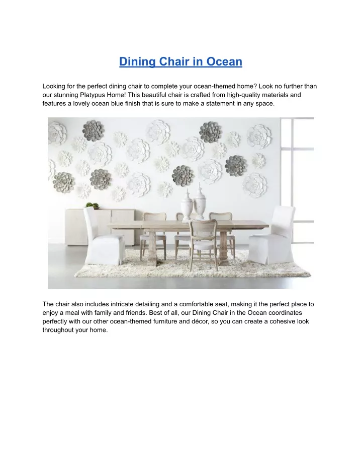 dining chair in ocean