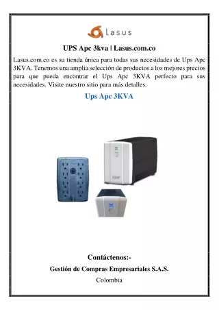 UPS Apc 3kva | Lasus.com.co