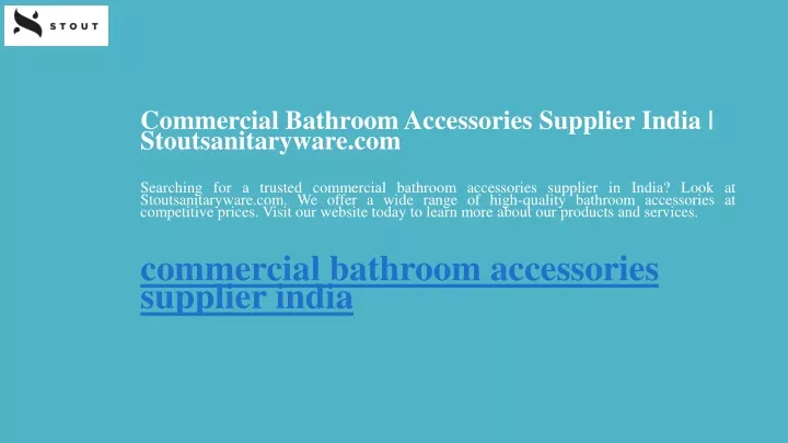 commercial bathroom accessories supplier india