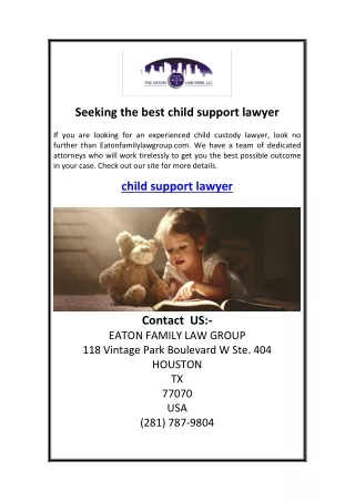 Seeking the best child support lawyer