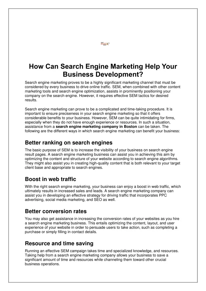 how can search engine marketing help your