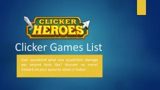Checkout Best Clicker Games List